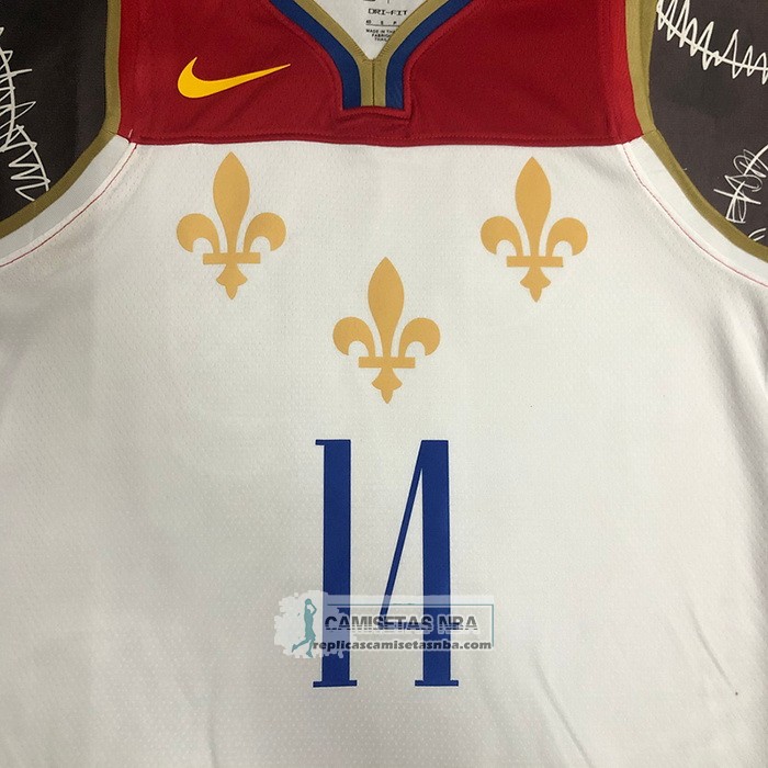 Camiseta New Orleans Pelicans Brandon Ingram NO 14 Ciudad 2020-21 Blanco